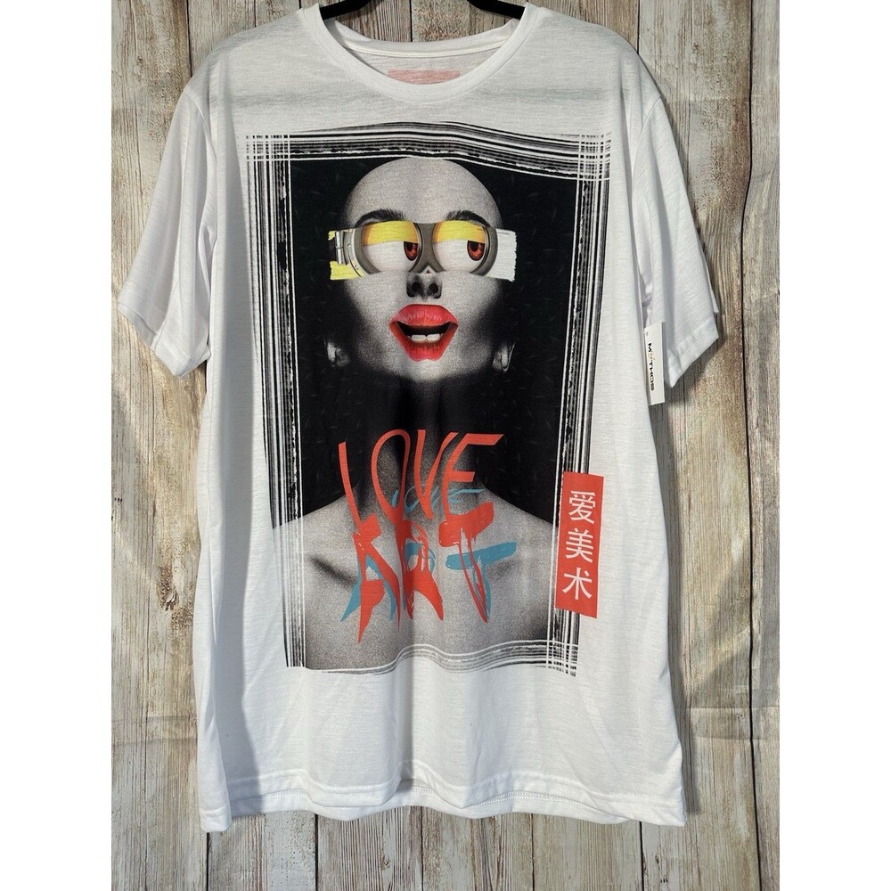 Blowhammer T-Shirt Men’s XXL NWT White Graphic Tee Love Art Deadstock Italian